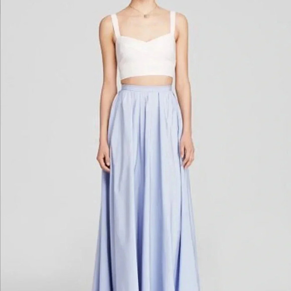 JILL STUART NWT 2 Piece Dress Faille Maxi Ball Skirt Bustier Crop Top - Picture 1 of 9